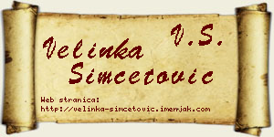 Velinka Simčetović vizit kartica